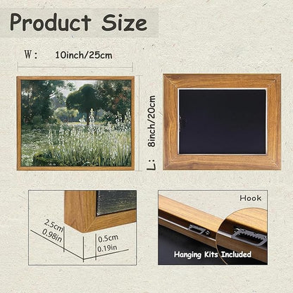 KBKBART Framed Wall Art Vintage Decor, Vintage Meadow with Flowers Oil Painting, Classical Canvas Artwork Wall Decor, Scenery Wall Art Prints for Bedroom Living Room, Bathroom Wall Decor, Gallery, Gifts for Friends or Family (8"x10")