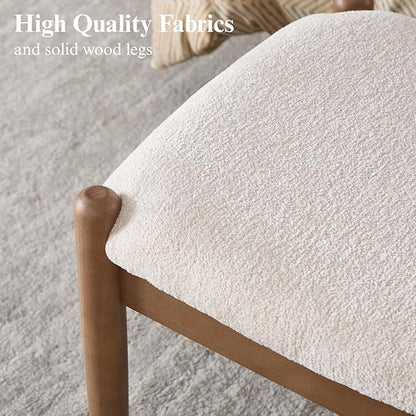 DUOMAY 55'' Modern Ottoman Bench, Chenille Upholstered Entryway Bench Bedroom Bench with Wood Legs, End of Bed Bench for Bedroom, Living Room, Corners, Kitchen, Beige