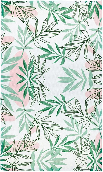 Modern Style Premium Kitchen Tea Towel Super Absorbent Fast Drying Microfiber Tropical Escape