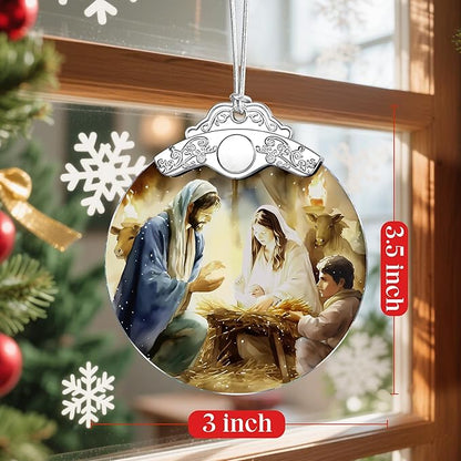 Nativity Scene Ornament, Christmas Tree Ornament, Religious Christmas Ornament, Holy Family, Baby Jesus, Christian Home Decor, Religious Gifts, Christian Gifts, Gift Exchange, Gift Idea