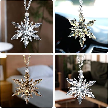2025 Annual Christmas Ornaments Crystal Snowflake Star - Christmas Tree Ornaments Pendant Crystal Sun Catcher Home Hanging Decor
