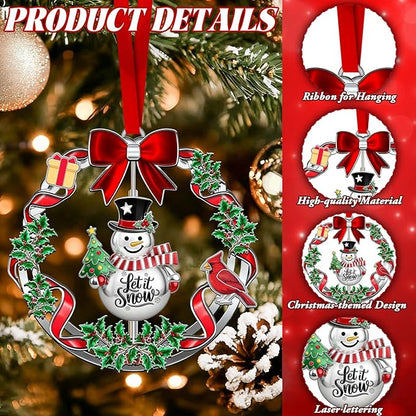 Dated Christmas Ornament 2025 Decoration - Rotatable Snowman Metal Hanging Decoration for Xmas Tree, Wreath, Mantel | Holiday Keepsake Gift for Family & Friends