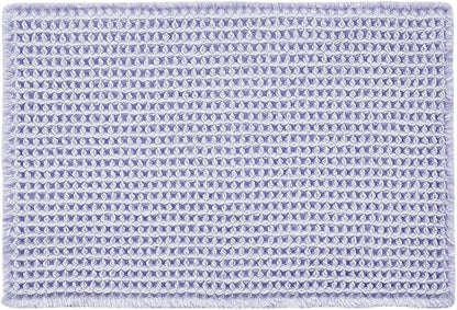 Waffle Bath Mat, Boho Bathroom Rugs Non Slip Washable Super Absorbent Quick Dry Cute Bath Mat Farmhouse Bathroom Decor, 30''x20'' Lavender Cream