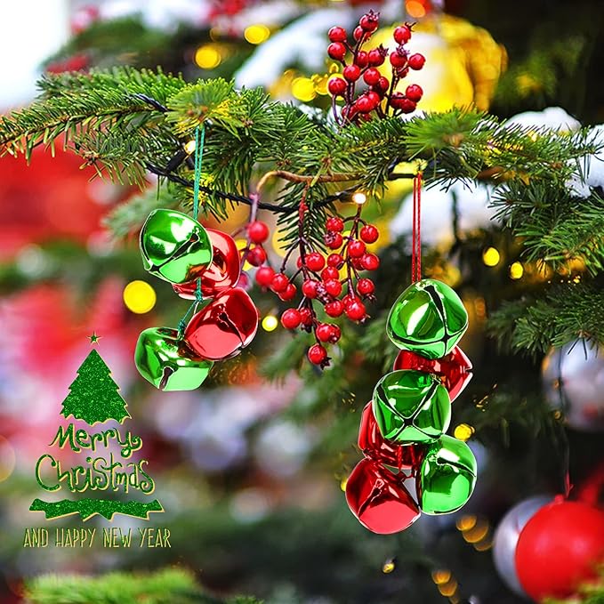 Augshy Jingle Bells for Crafts,120 Pcs 1 Inch Christmas Jingle Bells,Bulk Sound Craft Bells for Christmas Home Festival Decorations DIY Project