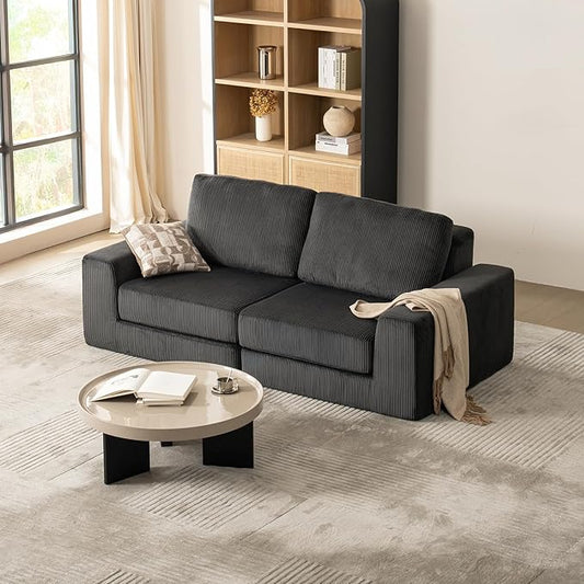 80.31‘’ Boneless Couch Cloud Modular Sectional Couches for Living Room, Modern Oversize Sofa with Deep Seat, Modular Loveseat Sofa, No Assembly Required