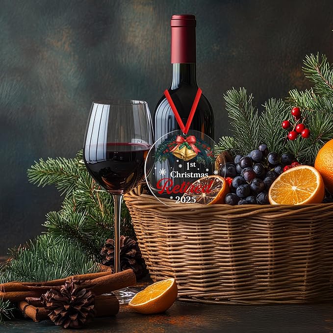 First Christmas Retired Ornament 2025, Retirement Gift for Woman, Men, Happy Retirement Gifts for Nurses, Teacher, Police, Doctor, Coach, Boss, Coworker, Mom, Dad, Friend, Best Retiring Present