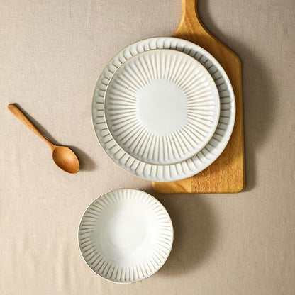Stone Lain Linea 12-Piece Dinnerware Set Stoneware, White