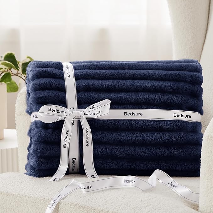 Bedsure GentleSoft Blue Fleece Blanket for - Cozy Soft Blankets for Women, Cute Small Throws for Girls, 108x90 Inches