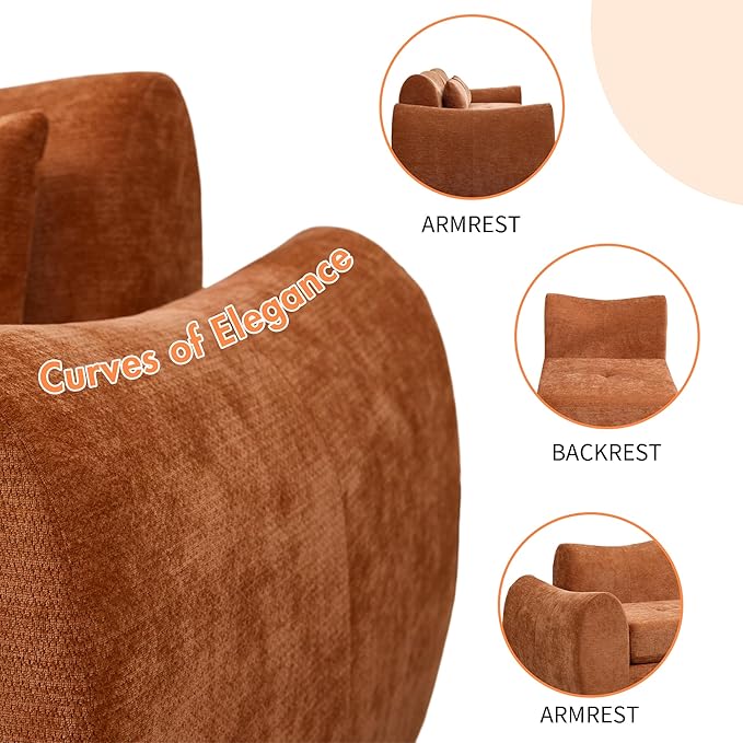 101.6" Modular Sectional Cloud Sofa,Floor Boneless Couch, 4-in-1 Folding Convertible Sofa Bed, Modular Cushion Couch,Suitable for Living Room,Bedroom and Recreation Room (Orange)