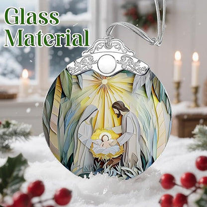 Nativity Scene Christmas Ornament, Jesus Birth Christmas Ornament, Holy Family Decoration, Religious Decor, Christian Holiday Decor, Christian Gifts, Religious Gifts, Gift Exchange, Gift Idea