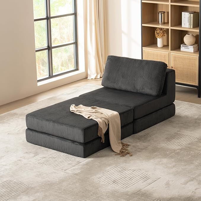 Boneless Couch Cloud Modular Sectional Couches for Living Room, Modern Oversize Sofa with Deep Seat, Modular Sectional Sofa with Ottoman, No Assembly Required