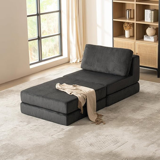 Boneless Couch Cloud Modular Sectional Couches for Living Room, Modern Oversize Sofa with Deep Seat, Modular Sectional Sofa with Ottoman, No Assembly Required