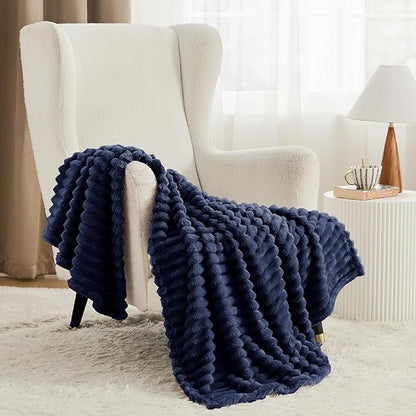 Bedsure GentleSoft Blue Fleece Blanket for - Cozy Soft Blankets for Women, Cute Small Throws for Girls, 50x70 Inches