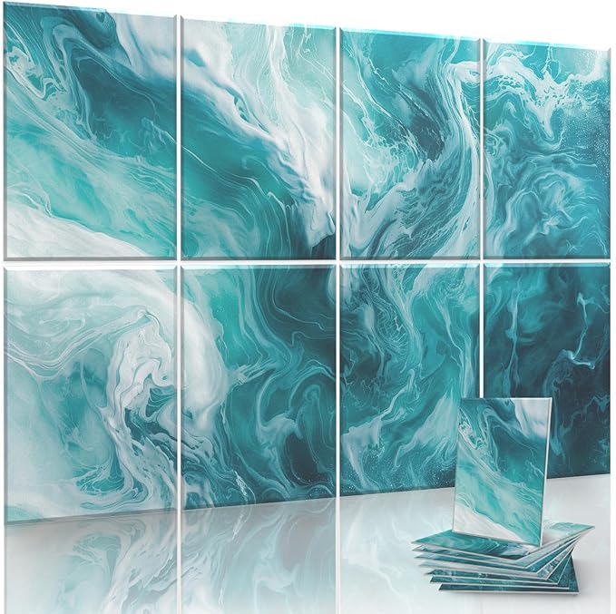8-Pack Art Acoustic Panels Sound Absorbing Panels, 48x32 Inch Decorative Acoustic Panels, Sound Absorbing Wall Art with Nano Glue for Recording and Home Studio, Office,Conference
