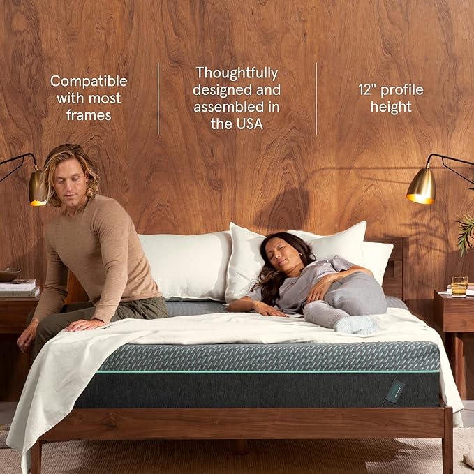 Tuft & Needle Mint Hybrid Medium Plush Queen Mattress, Cooling Diamond Infused Memory Foam, Individually-Wrapped Coils, 100 Night Trial, Fiberglass-Free, CertiPUR-US, 10-Year Limited Warranty