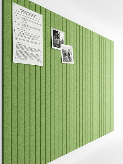 Bumusty Large Cork Board Alternative-47 x35 Felt Bulletin Board Tiles, with 30 Pushpins, 70 Adhesive Tabs, 12-Pack Slat Wall Paneling, Cork Boards for Office Push Pin Board Felt Board-Grass Green
