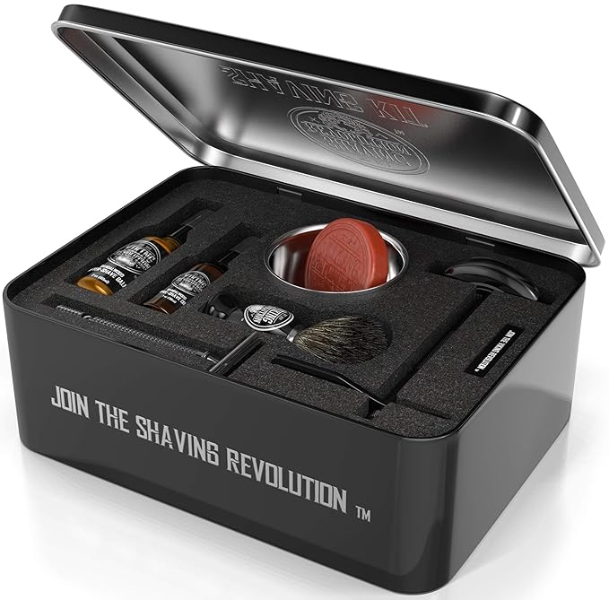 Viking Revolution Luxury Safety Razor Shaving Kit - Includes Double Edge Safety Razor, Stand, After-Shave Balm, Pre-Shave Oil, Badger Brush - Safety Razor Kit
