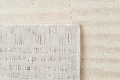 Revival Rugs Soloba 7'10"x10' Washable Area Rug for Living Room Bedroom - 100% Recycled Oeko-TEX Certified, Medium Pile, Beige, Cream