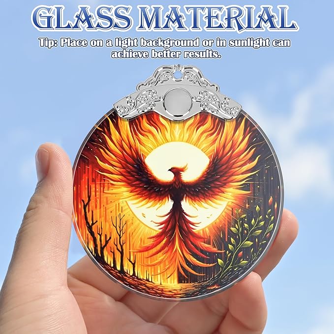 Phoenix Stained Glass Ornament, Christmas Ornaments, Christmas Tree Decorations, Phoenix Christmas Decor, Phoenix Ornaments for Christmas Tree, Holiday Presents, Gift Exchange Ideas