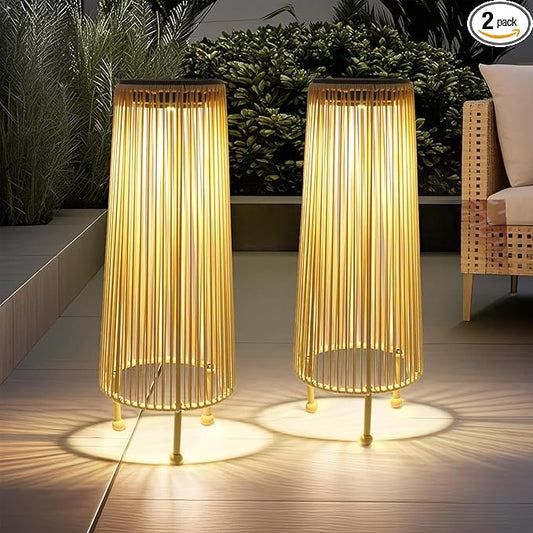 Outdoor Solar Floor Lamp, Upgraded Solar Patio Lamp, Brighter Outdoor Floor Lamp, Auto On/Off Patio Lamps Outdoor for Yard Garden Patio Pathway Lawn Decor 2Pack