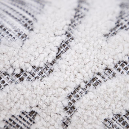 My Texas House Cotton Blossom Rug 7.9x10.10 Rectangle High-Low Geometric Indoor Outdoor, Natural Grey