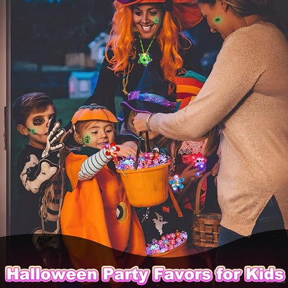 Halloween Party Favors for Kids, 100 Pack Glow in the Dark Toys Halloween Toys Bulk for Halloween Party School Classroom Prizes Goodie Bags Trick or Treats Gifts