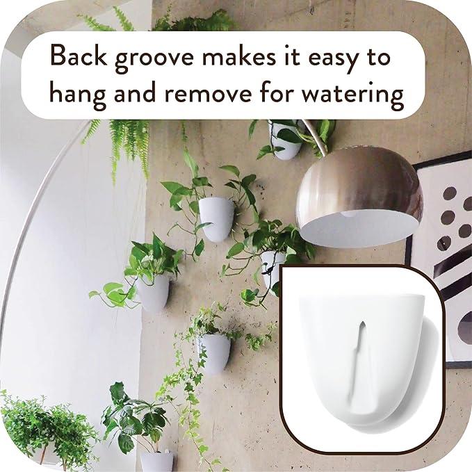 PlantPod Luxe Self-Watering Wall Planters (Set of 3) - Easy to Water and Install - Lightweight - Design Your Own Vertical Garden - Wall Planters for Indoor Plants
