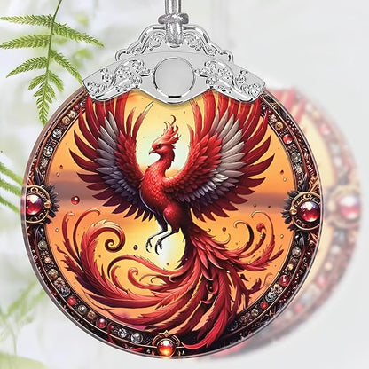 Christmas Ornament, 2025 Ornaments for Christmas Tree, Stained Glass Hanging Ornament, Holiday Ornaments, Unique Gift Idea - Soaring Phoenix
