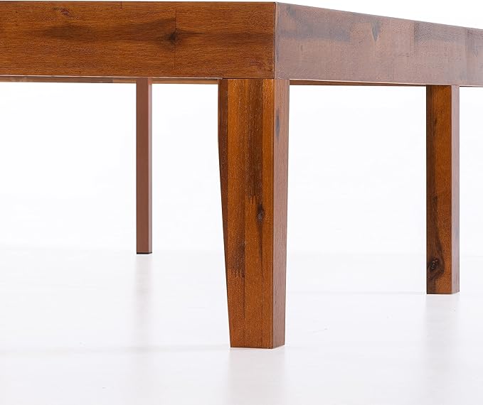 Mellow Naturalista Classic 16 Inch Solid Wood Platform Bed with Wooden Slats, Cherry, King