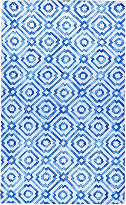 Modern Style Premium Kitchen Tea Towel Super Absorbent Fast Drying Microfiber Blue Mosaic