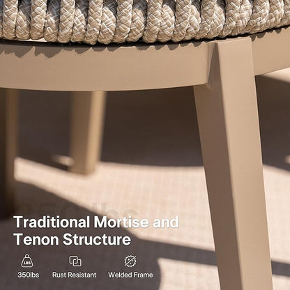 PURPLE LEAF Outdoor Dining Table Set for 10, Aluminum Outdoor Patio Table and Chairs Set with Olefin Cushions, 11 Pieces Patio Furniture Set for Garden or Deck, Beige