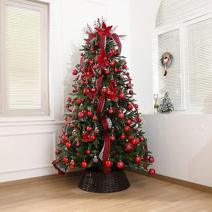 Red Christmas Ball Ornaments Christmas Tree Decorations 36pcs Shatterproof Christmas Ornaments Set with 6 Styles in 3 Sizes(Small Medium Large)