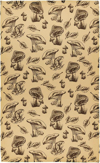 Modern Style Premium Kitchen Tea Towel Super Absorbent Fast Drying Microfiber Shrooms