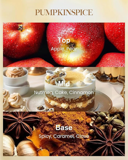 M&SENSE Pumpkin Spice Scented Candle, Soy Candles 14.1oz 60H Burn Time Slow Burning, Fall Winter Scent Unique Halloween Thanksgiving Gifts Home Decor
