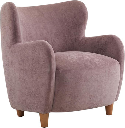 Christopher Knight Home Auden Wingback Accent Chair, Fabric Club Chair, Velvet Upholstered Armchair,Curved Backrest Single Sofa,Soft Cushion Seating, Reading Lounge Chair for Living Room, Dusty Orchid
