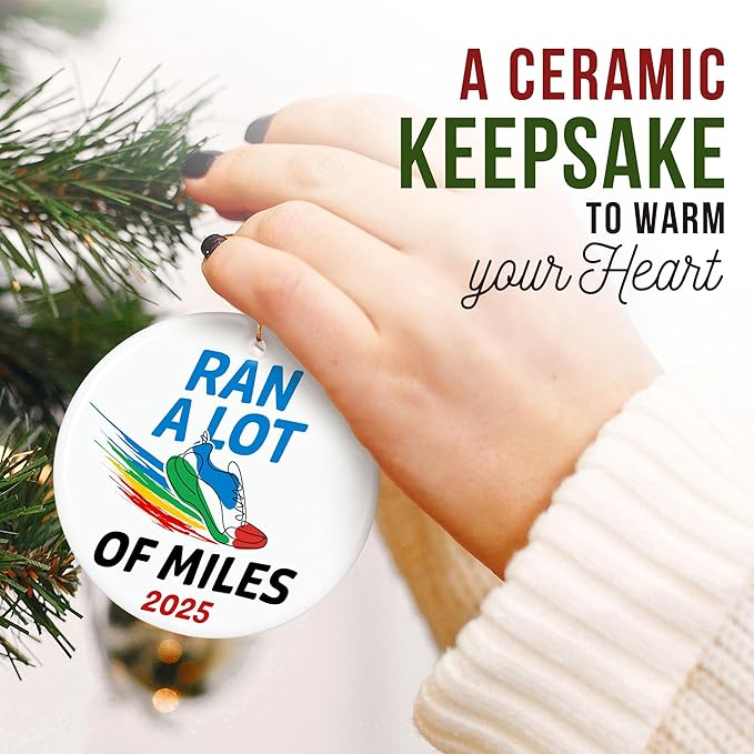 ZAGKOO Christmas Running Gifts for Women, Men - Running Ornament for Christmas Tree, Cross Country Gifts for Runners Women, Track Runner Female - Marathon Gift Ideas - Ceramic Ornament 2025 Decoration
