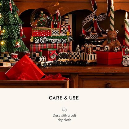 MACKENZIE-CHILDS Toyland Tin Train, Christmas Tabletop Decor, Holiday Train Decor