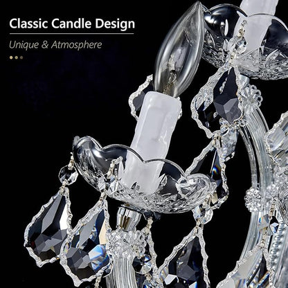 Modern Crystal Wall Sconce Lights- 6 Light Maria Theresa Crystal Wall Sconces Lighting Chrome Wall Lamp Chandelier Light Fixtures for Living Room Wall Sconce Light Walls Mounted Lamp