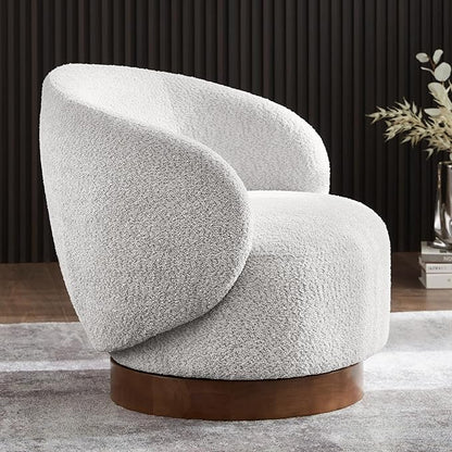 Swivel Accent Chair Round Barrel Armchair Upholstered Performance Fabric for Living Room Bedroom Reading Waitingroom,2 PCS,Light Grey