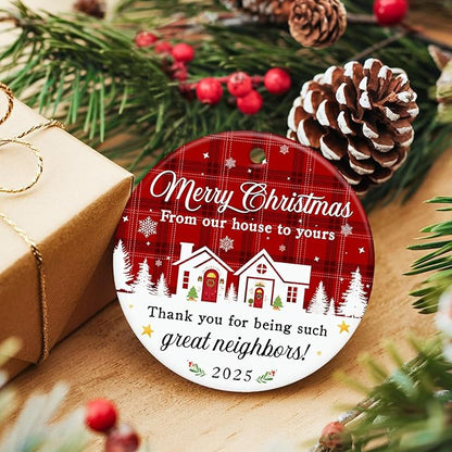ZAGKOO Neighbor Christmas Ornaments 2025 - Best Christmas Neighbors Gift Ideas, Great Gifts for Next Door Neighbor - Friendship Gifts for Neighbors, Women, Men - Ceramic Keepsake 2025
