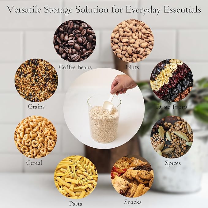 Glass Storage Jars Set Elegant Containers with Airtight Bamboo Lids, Perfect for Kitchen Organization - Flour, Rice, Pasta, Sugar, Coffee Beans (2 packs(37oz) / 2 packs(111oz))