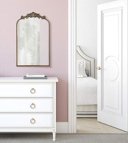 Kate and Laurel Arendahl Traditional Arch Mirror, 19" x 30.75", Gold, Baroque Inspired Wall Decor