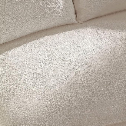125'' Modern Curved Cloud Sofa Luxury Living Room 5 Seater Combo Sofa Cloud Curve Design Mid Century Upholstered Sofa with Ottoman for Living Room Bedroom Apartment(Boucle+Left Facing, Beige)