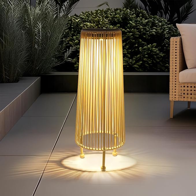 Outdoor Solar Floor Lamp, Upgraded Solar Patio Lamp, Brighter Outdoor Floor Lamp, Auto On/Off Patio Lamps Outdoor for Yard Garden Patio Pathway Lawn Decor