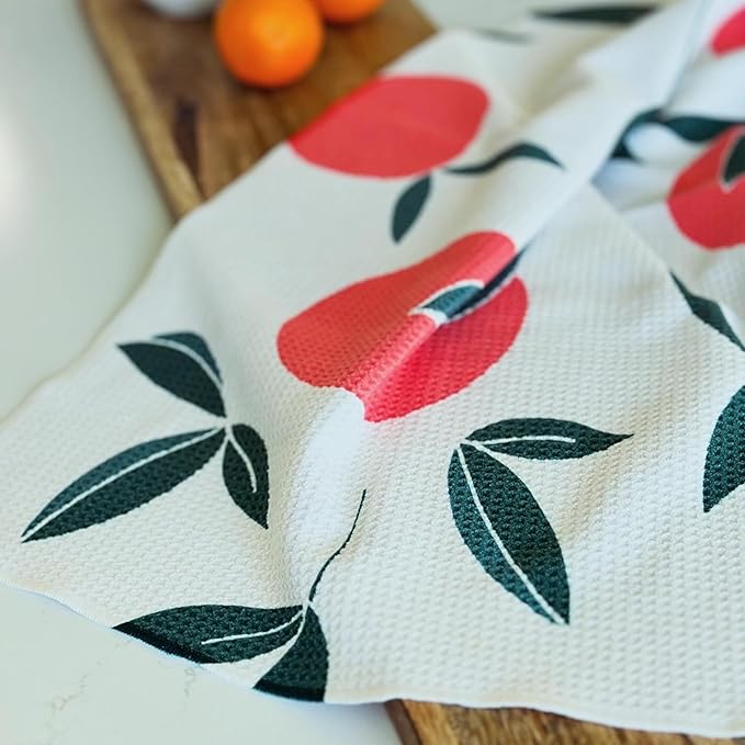 HONED Premium Microfiber Kitchen Dish Towels Set of 2 Quick Dry Waffle Tea Towels 18x30 Tabletop Decor
