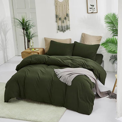 CLOTHKNOW Army Green Twin/Twin XL Comforter Set Green Bedding Comforter Sets Kids Boys Girls Comforter Soft Military Comforter with 2 x Pillow Cases
