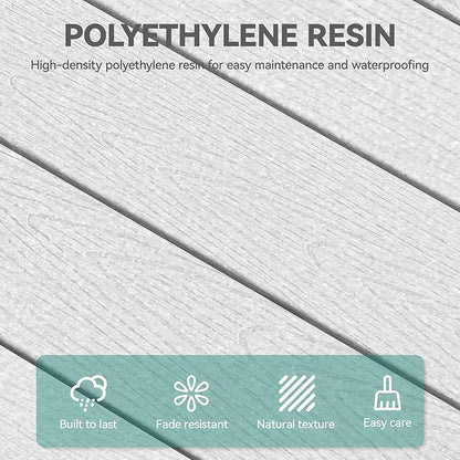 YITAHOME HDPE Patio Dining Table for 6, 71" Outdoor Dining Table w/Max Bearing 165 LBS, All Weather Rectangular Patio Table w/1.57" Umbrella Hole for Backyard Garden Lawn, White