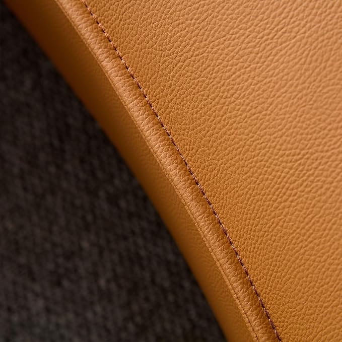 128.7'' Luxury Simple L Shape Curved Modular Sofa Modern Leather Sofa 5 Seater Fabric Eco Leather Sofa Full Grain Leather Sofas For Living Room Apartment Office (Leather+Right Facing, Orange)