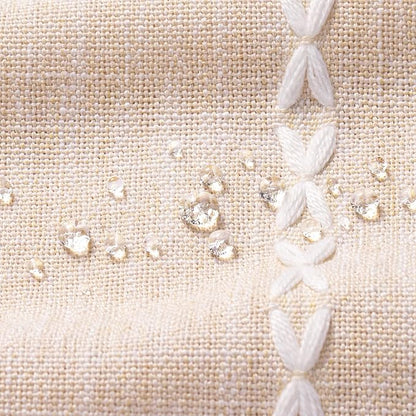 MitoVilla Beige Boho Farmhouse Shower Curtain, Cream Modern Cotton Linen Fabric Shower Curtains for French Country Bathroom Decor, Retro Tassel Thick Cloth Shower Curtain, 72 x 72
