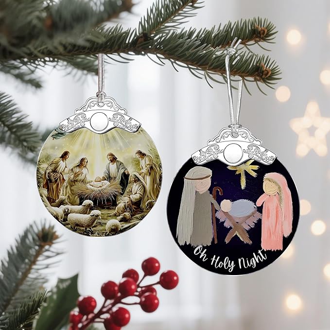 Nativity Ornament | Nativity Scene | Christmas Ornament | Christmas Decoration | Holiday Decor | Religious Gifts | Christian Gifts | Gift Exchange | Gift Idea - Pattern A